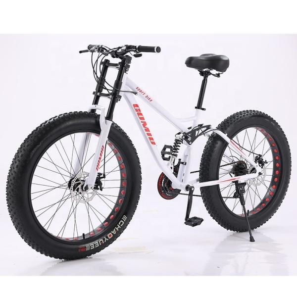 26 Inches Snow full suspension Mountain Bike Big Tire fat Bicycle with carbon steel Frame Material Customizable
