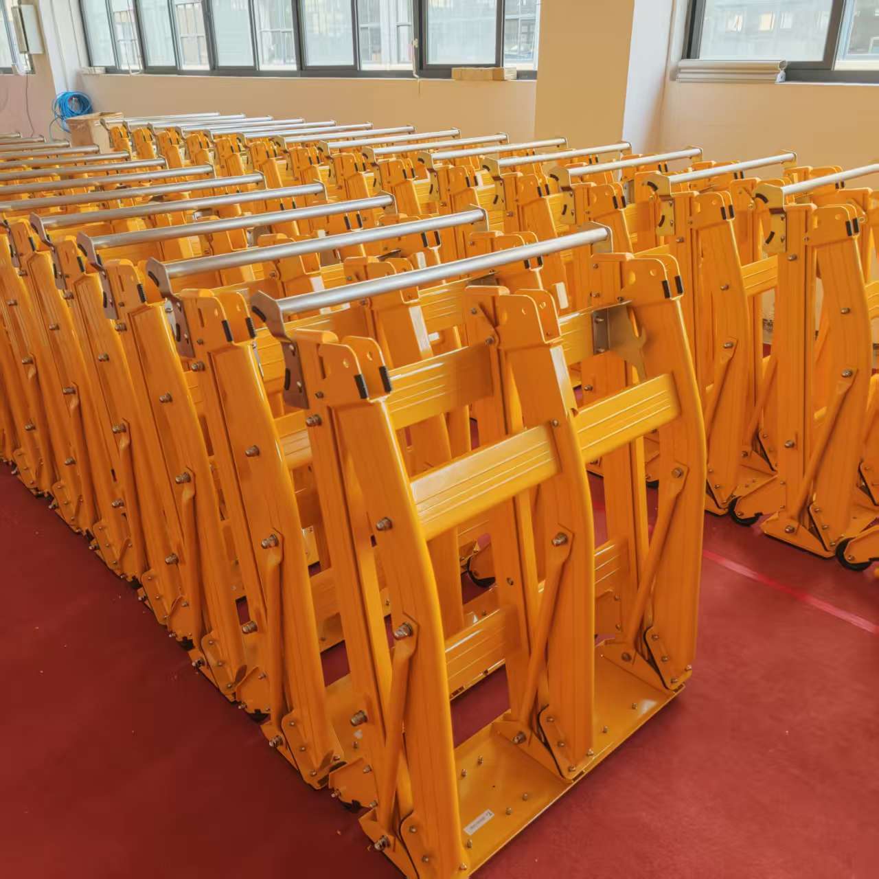 Lightweight Foldable Anti Ram Vehicle Barrier with Built-in Wheels for Quick Relocation