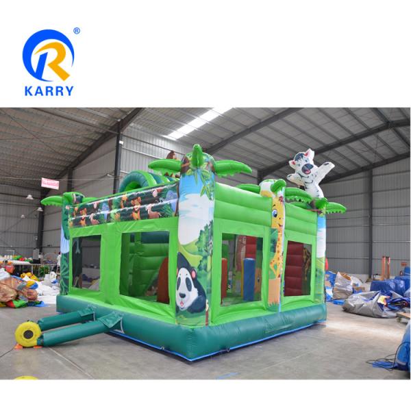 Digital Printing Jungle Adventure Inflatable Bounce House with Slide and Castle Combo