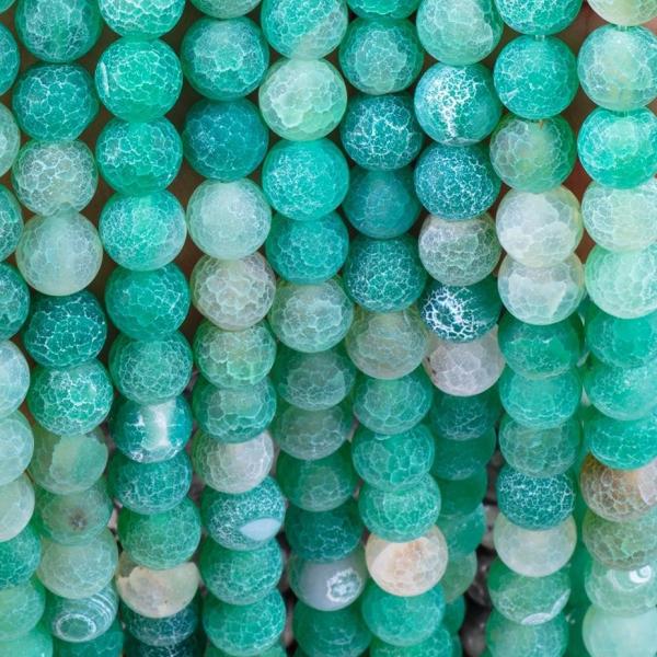 Polished 8mm Green Weathered Natural Amethyst Crystal Beads For Bracelet Necklace