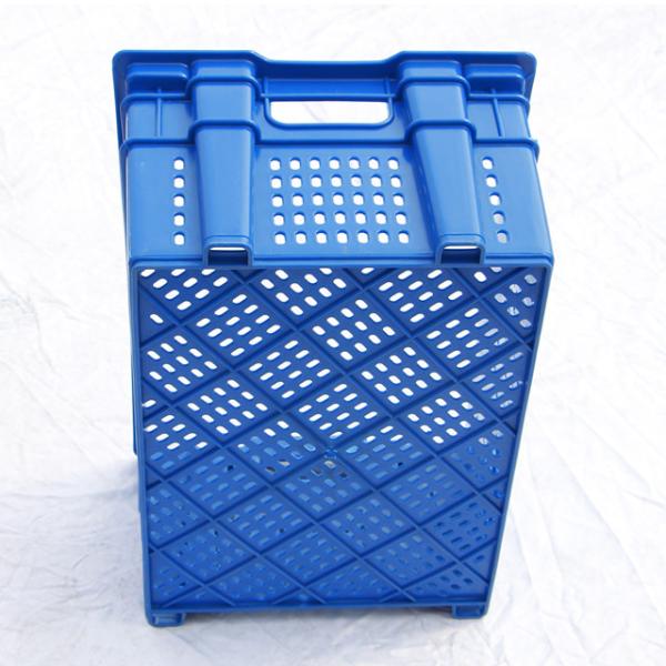 heavy duty durable logistic distribution pp vented mesh apple nestable stackable fruits plastic vegetable crate with bale arm