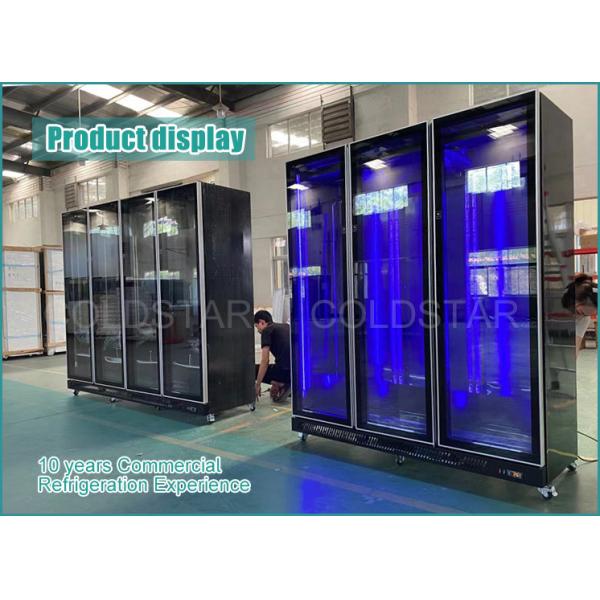 Auto Defrost Glass Sliding Door Upright Bottle Cooler For Bar & Coffee Shop