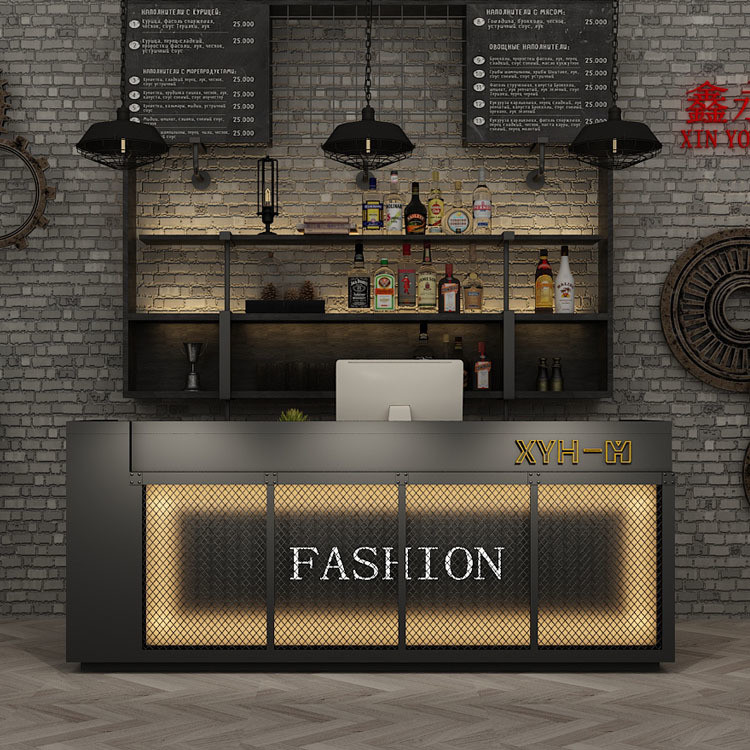 Customized Front Desk Reception Bar Table Rustic Checkout Counter with Reception Desk
