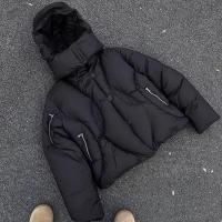 Fabricants Veste d'extérieur noire coupe-vent chaude d'hiver personnalisée Veste en duvet épaisse Manteau en duvet épais pour hommes