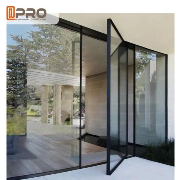 APRO Exterior Modern Aluminium Revolution Door Aluminum Front Pivot Main Entrance Door