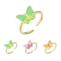 Anillos de los pares de la mariposa del goteo del aceite del esmalte del OEM de la joyería del oro del Zircon 18k de la CZ