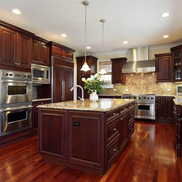Hot Sale Luxury Designs Cherry Wood Cabinets Cupboard Set Kitchen Furniture