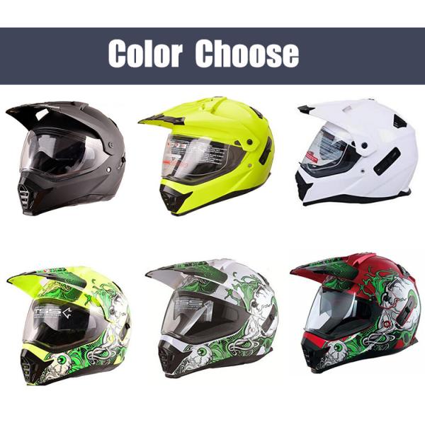 White ECE approved motocross safety full face double visors helmets with customized logo