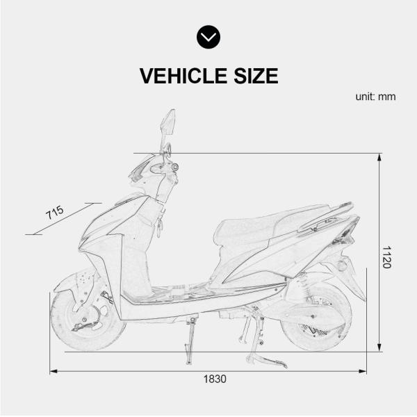 45km/h Electric Commercial Vehicles 60V 20Ah Lead Acid Battery Motorcycle Car