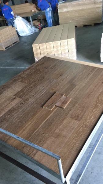 el roble blanco cepillado dirigió el suelo de madera, 0 impuestos a los clientes americanos de la fábrica camboyana