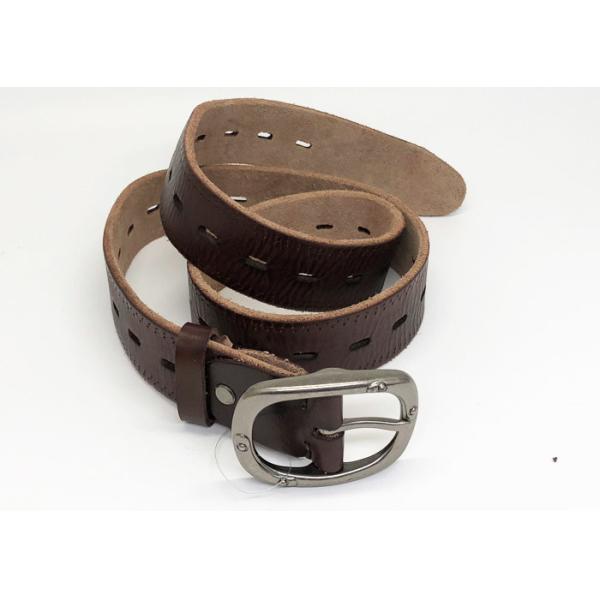 Embossed Thread Mens Casual Leather Belt 3.8cm Width