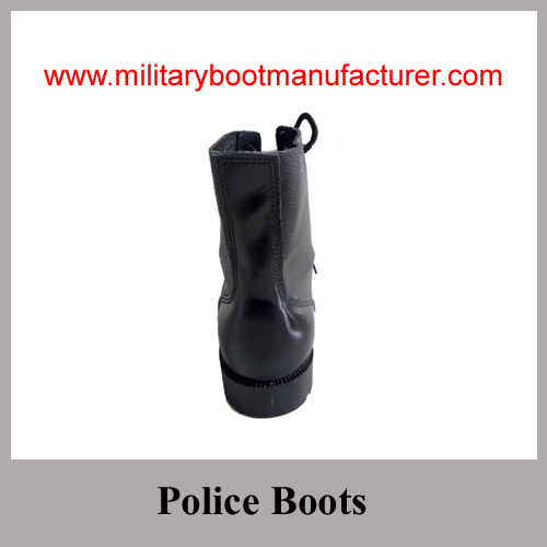 Wholesale China Made Black Full Grain Leather Ankle Combat Boot