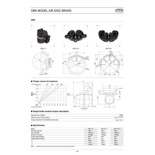 Cylinder Air Brake for STEKI 2018 Non-Asbestos Material One Caliper Two Fricrion Pads