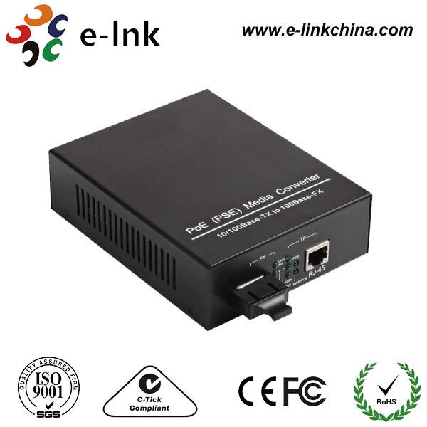 PoE(PSE) 10/100Base-TX to 100Base-FX Media Converter
