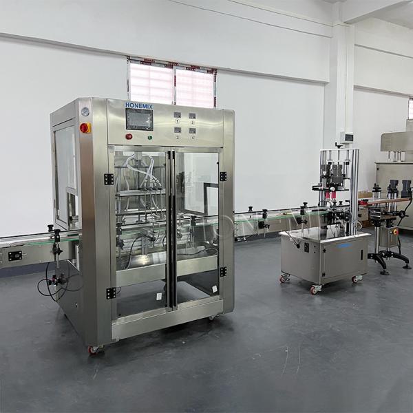 220V Sauce Bottle Liquid Filling Machines PLC Control Leakproof Design