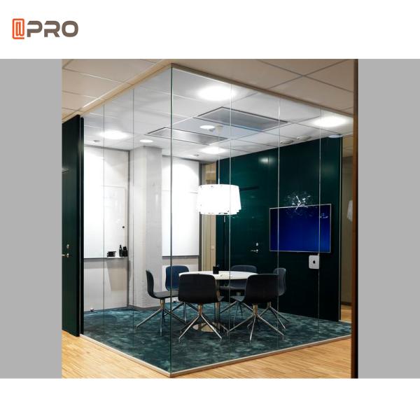 Decorative Wooden Office Partitions Movable Aluminium Sliding Single Glazing Glass
