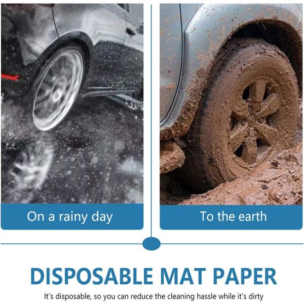 Disposable Car Paper Floor Mats Automotive Floor Mats Brown Kraft Paper Floor Mats for Cars Vehicles Printed