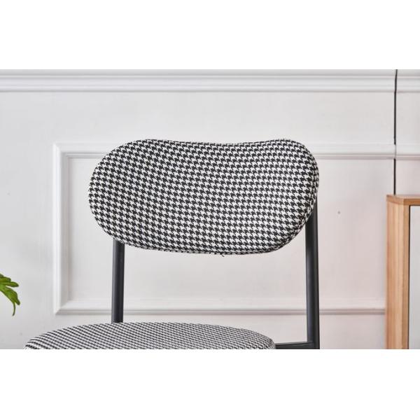 Popular Room Furniture Flannel 79CM Modern Black Metal Dining Chairs