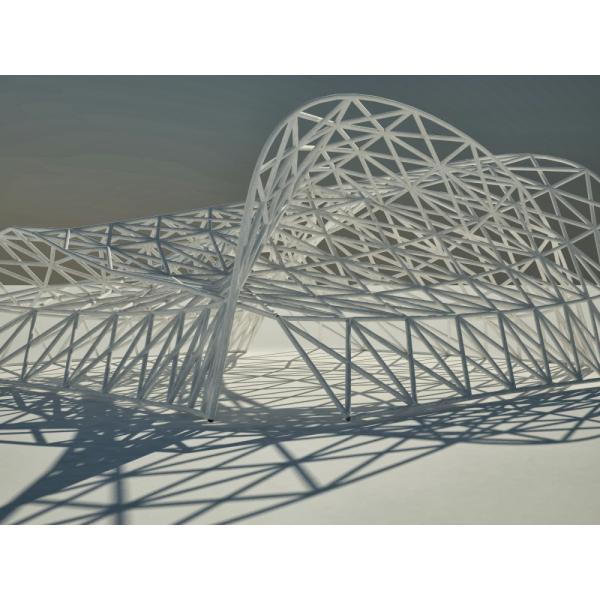 Modern Design Prefabricated Metal Space Frame Building para o Estádio Wide Span do Armazém