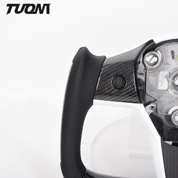 Racing Perforated Leather Tesla Carbon Fiber Steering Wheel Model 3 Y X S