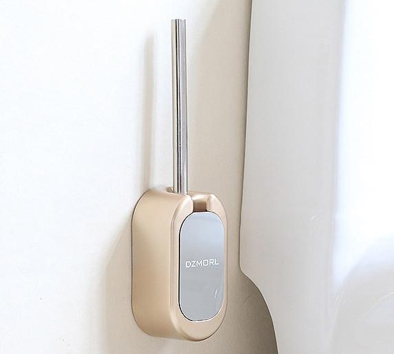 Wall-Mounted Stainless Steel Toilet Brush Pure Colors Toilet Brush Household Cleaning