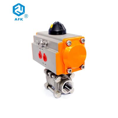 3PCS Pneumatic Actuated Female Type NPT BSPT BSPP  Threaded Ball Valve