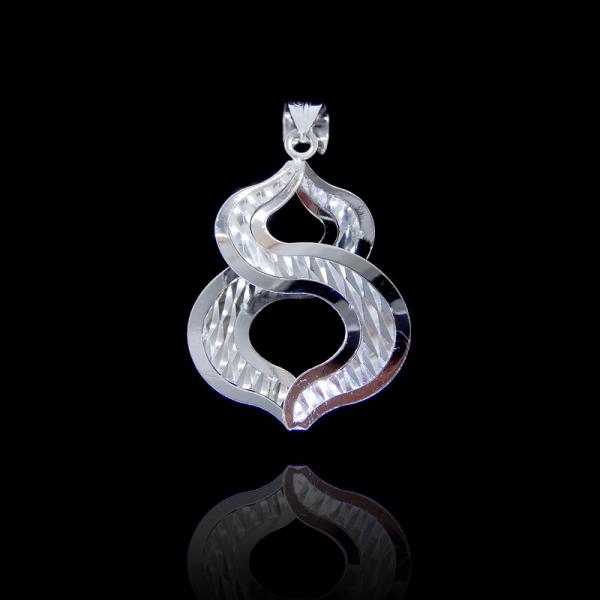 Projeto elegante da cisne dos pares de prata lisos puros do pendente para o casamento nupcial