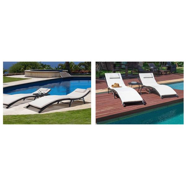 SGS Approval 77inch Depth Outdoor Patio Chaise Lounges