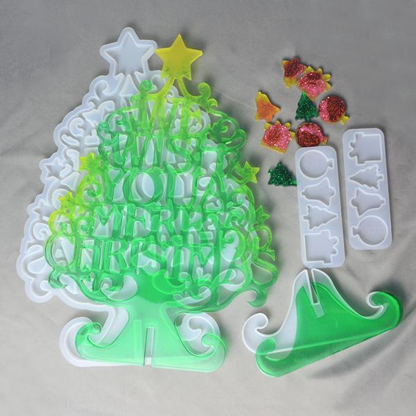 DIY 3D Christmas Tree Silicone Mold Festival Decoration For Jewelry Making
