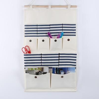 Puting hanging storage bag pockets organizer door wall chest holder customized blue