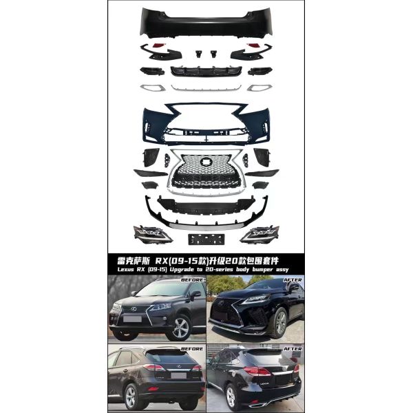 Car Accessories Upgrade 2020 Style Body Kit Bodykit with Bumper Grille Headlight for Lexus RX270 RX300 RX350 2009-2015