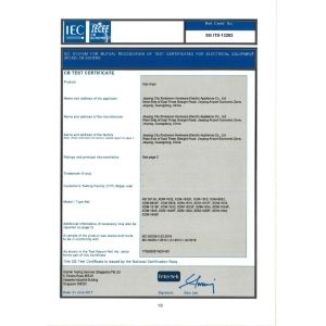 Jieyang City Xindaman Hardware Electric Appliances Co., Ltd. Сертификации