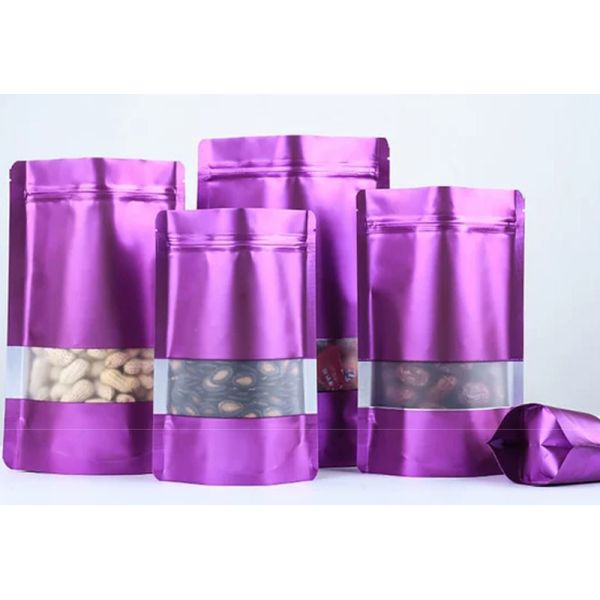Colorful Zipper Aluminium Foil Stand Up Pouch Metalized Polyester Pouches