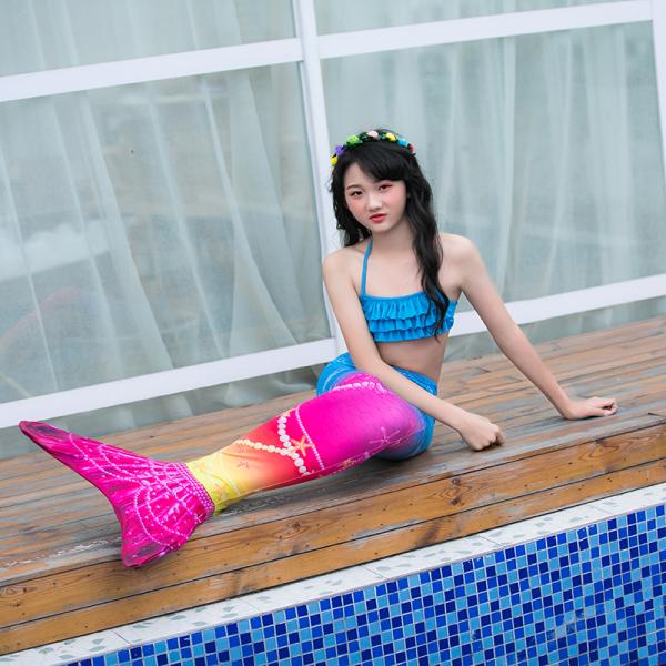 Lightweight Mermaid Bikini Bathing Suit For Pool , Children Mermaid Cosplay