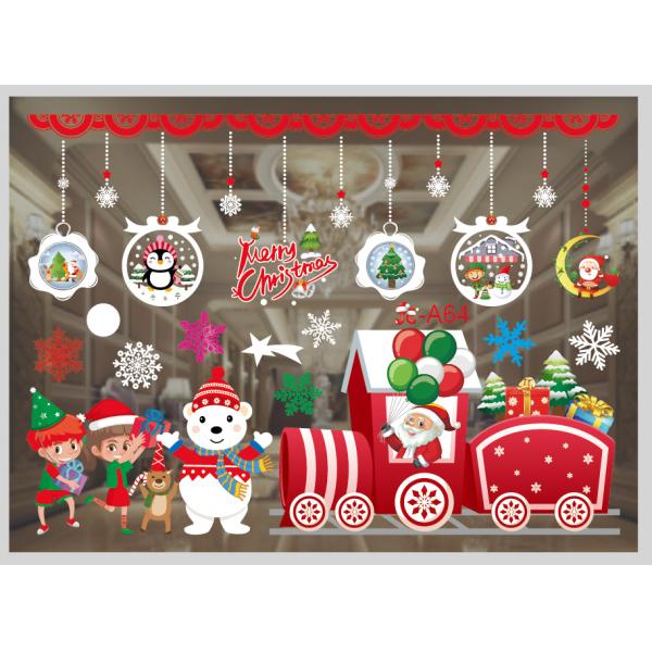 Прозрачные стикеры подарка веселого рождества стикеров 0.1mm окна снеговика PVC