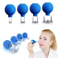 15/25/35/55mm do copo de borracha da massagem da sução do vácuo de 4 PCes a terapia de vidro ajustou colocar facial do silicone
