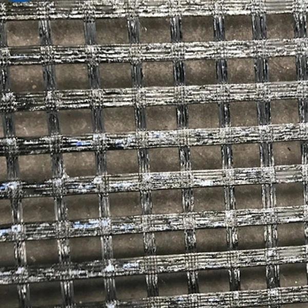50kn/M-200kn/M Self Adhesive Fiberglass Geogrid com Asphalt Coating