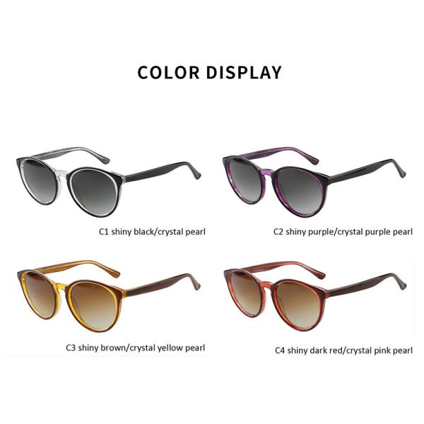 OEM цвета солнечных очков 4 ацетата объектива UV400 ретро круглый для людей женщин