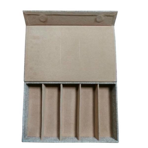 Linen Multi Glasses Case box Eyewear Display Trays Sunglasses Storage Box