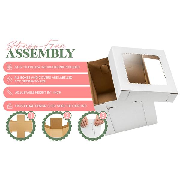 ISO9001 сертифицированные специальные коробки для тортов для свадьбы и дня рождения 10x10x5 20x20x8