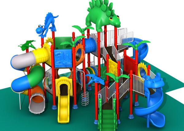 Professional Childrens Outdoor Playset , Outdoor Play Gym Equipment Dinosaur Style