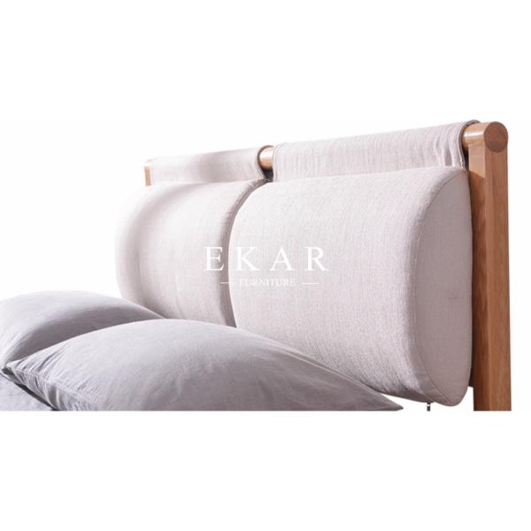 Nordic Style Solid Wood Bed Oak Bedroom Furniture Modern Bed