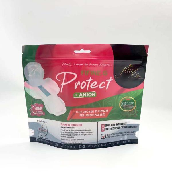 Сумка напечатанная таможней пластиковая пакуя замка и Евро-отверстия молнии санитарной салфетки дам на верхней части