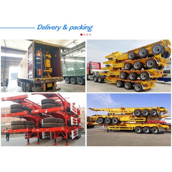 ABS Anti-lock Braking System 20 FT Double Axle Container Trailer Chassis Semi Trailers