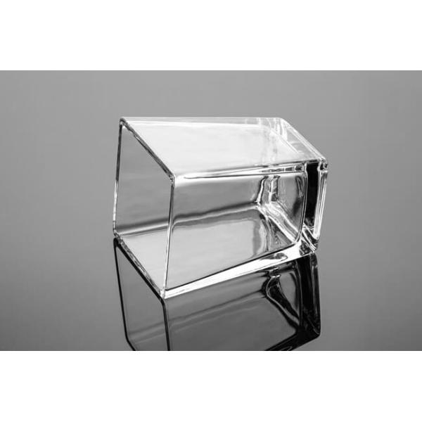 Clear Home Decoration Glass Machine Made Square Tapered Glass Vases 4.65 Inch Tall