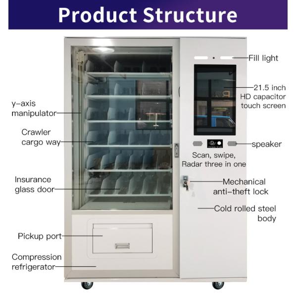 Indoor Free Standing Smart Advertising LCD Display Vending Machine With Custom Touch Screen UI, Remotely Managed Digital