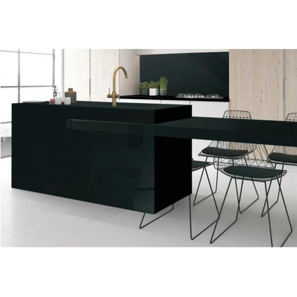 Чистые черные синтерированные каменные плиты Целое тело глины Грубая матовая устойчивость к кислотам