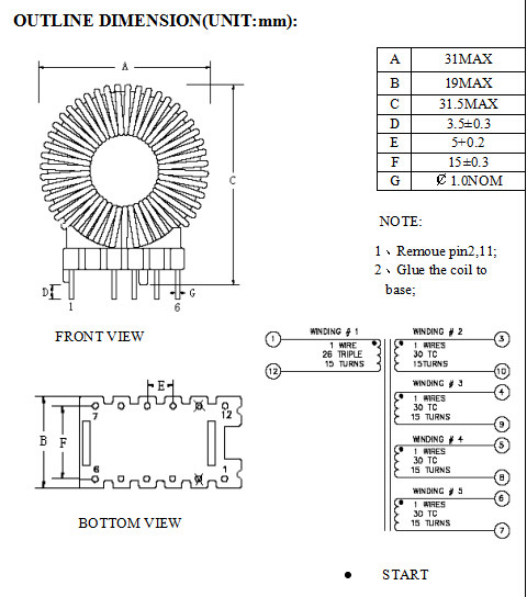 Vertical T22 5 Toroidal Common Mode Choke Windings Switching Power Supply Drivers