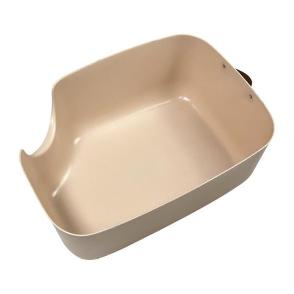 Facile à nettoyer 1085g boîte à litière semi-fermée pour chat petite boîte à litière bleu gris 55,5cm