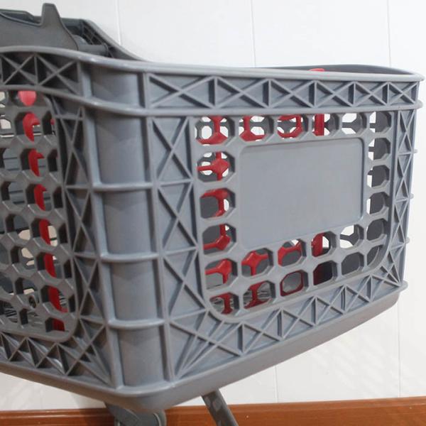 130L China All Plastic Push Trolley Plastic Shopping Carts
